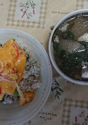 簡単カニ玉と簡単スープ-レシピのメイン写真