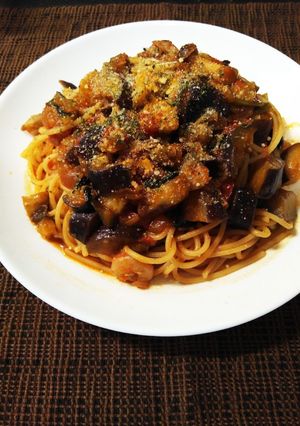 茄子とトマトのスパゲッティー-レシピのメイン写真