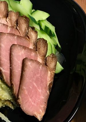 胡瓜と焼き茄子とローストポークのサラダ-レシピのメイン写真
