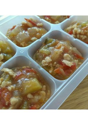 離乳食後期、完了期　鶏肉と野菜のトマト煮-レシピのメイン写真