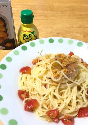 缶つま うにのコンソメジュレで冷製パスタ-レシピのメイン写真