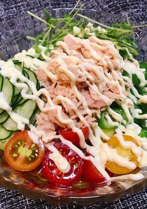 ぶっかけサラダそうめん-レシピのメイン写真