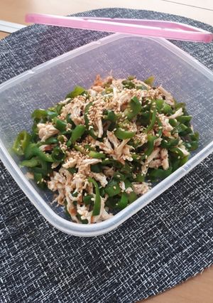 大量消費★むね肉とピーマンの梅肉和え★-レシピのメイン写真