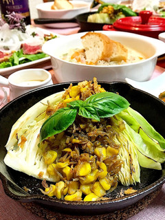 焼きキャベツのじゃこコーンガーリック-レシピのメイン写真