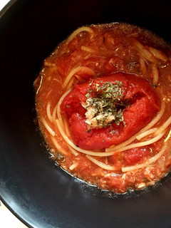火を使わない!柴漬けとトマトのパスタ-レシピのメイン写真