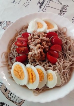 冷たい、納豆蕎麦。-レシピのメイン写真