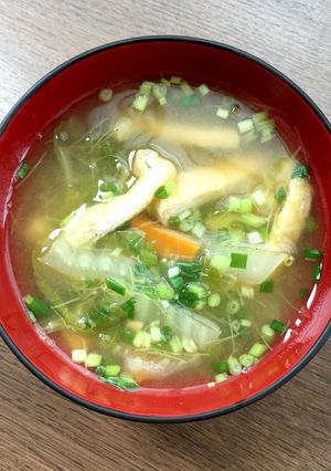 とうもろこしのひげ＆白菜＆油揚げの味噌汁-レシピのメイン写真