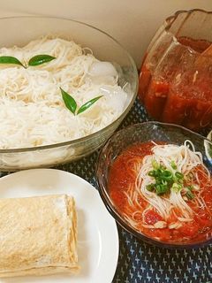 ツナトマトそうめん-レシピのメイン写真