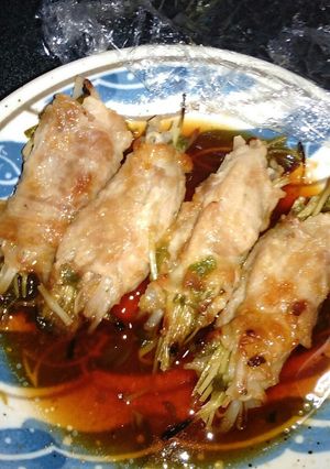 もやし豆苗を豚で巻いた生姜焼き風-レシピのメイン写真