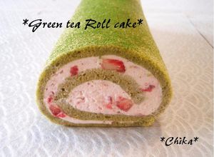 抹茶ロールケーキ～いちごクリーム～-レシピのメイン写真