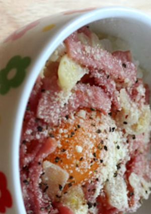 カルボナーラ風♡卵かけご飯-レシピのメイン写真