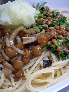 納豆なめこおろしパスタ-レシピのメイン写真