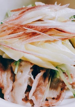 豆苗とばら肉の蒸ししゃぶしゃぶ-レシピのメイン写真