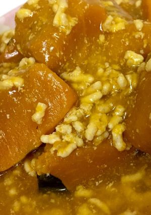 蒸かしカボチャの鶏そぼろあんかけ-レシピのメイン写真