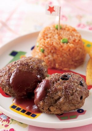 椎茸の煮物で美味しい合挽ハンバーグ-レシピのメイン写真