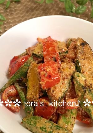 ソースが絶品☘️夏野菜の焼きサラダ-レシピのメイン写真