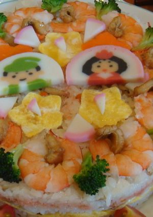 ひなまつりに♪ケーキ風ちらし寿司-レシピのメイン写真