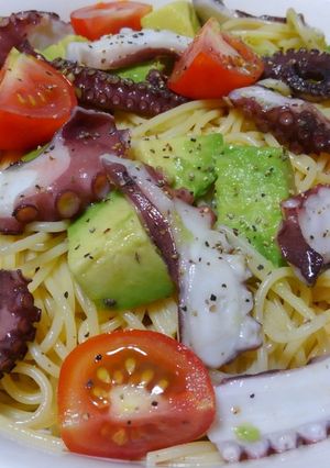 タコと彩り野菜の冷製パスタ-レシピのメイン写真