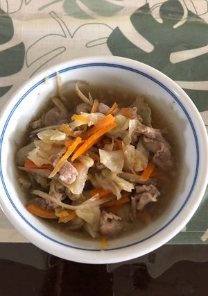 簡単、豚こまごぼう人参キャベツ煮。-レシピのメイン写真