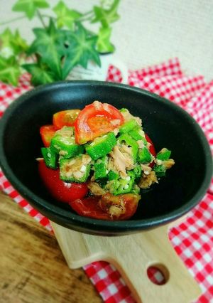 簡単♪オクラとトマトのツナゆず胡椒和え-レシピのメイン写真