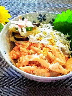 釜揚げしらすと鮭フレークの丼-レシピのメイン写真