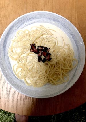 カリカリベーコンのせさっぱりカルボナーラ-レシピのメイン写真