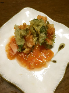カワツエビ大葉包み揚げトマトソース-レシピのメイン写真