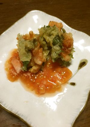 カワツエビ大葉包み揚げトマトソース-レシピのメイン写真