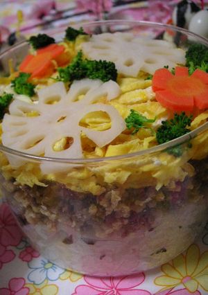 ちょぴりヘルシー♡豆腐そぼろの散らし寿司-レシピのメイン写真