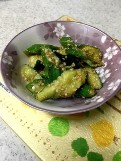 きゅうりとオクラのゴマ酢和え-レシピのメイン写真