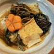 わらび(塩漬け)の炊き合わせ