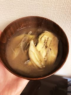 茄子とミョウガのお味噌汁-レシピのメイン写真