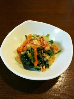 ほうれん草の白だし胡麻和えの鰹節のせ-レシピのメイン写真