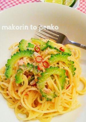 すだち香る＊ゴーヤとツナのペペロンチーノ-レシピのメイン写真