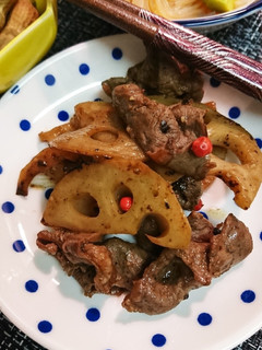 蓮根と牛肉の黒胡椒炒め-レシピのメイン写真