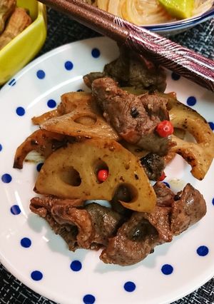 蓮根と牛肉の黒胡椒炒め-レシピのメイン写真