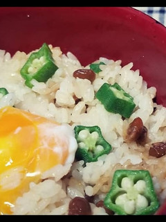 【オクラと納豆の卵かけご飯】-レシピのメイン写真