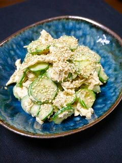 簡単!蒸し鶏と胡瓜の和え物-レシピのメイン写真