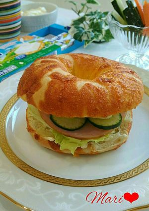 朝食に♪キリinベーグル☆-レシピのメイン写真