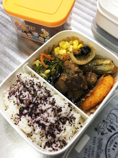 サイコロステーキ弁当 夏休み弁当-レシピのメイン写真