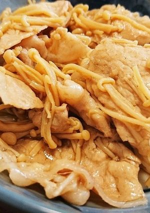 豚肉とエノキのポン酢炒め-レシピのメイン写真