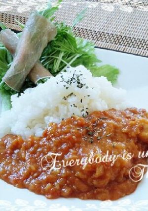 簡単水なしチキントマトカレー...♪*ﾟ-レシピのメイン写真