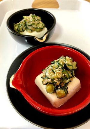 梅と胡瓜のさっぱり冷奴♫-レシピのメイン写真