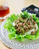 四川風☆ゴーヤの肉味噌あん素麺