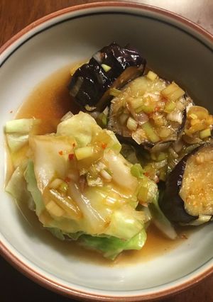 なすとキャベツの豆板醤炒め煮-レシピのメイン写真