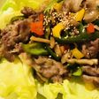お家の味●豚肉のあまから炒め&レタス添え