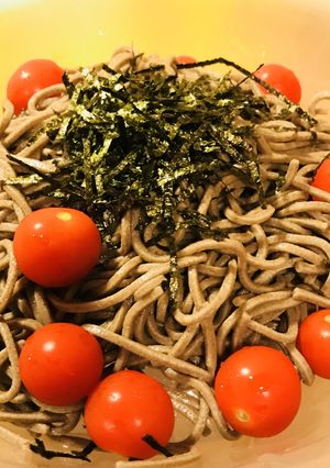 かんたん冷やしそば●プチトマト添え-レシピのメイン写真