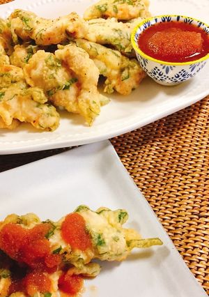 明太子のソースで食べる♡大葉衣のとり天-レシピのメイン写真