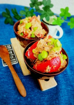 楽うまっ！トマトと枝豆のデリ風ツナサラダ-レシピのメイン写真