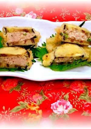 なす&鶏ミンチのはさみ揚げ-レシピのメイン写真